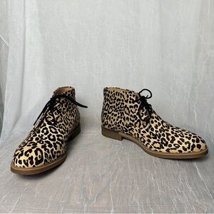 Hush Puppies Calf Leather Cheetah Animal Print Lace Up Loafers | NWOB | Size 11